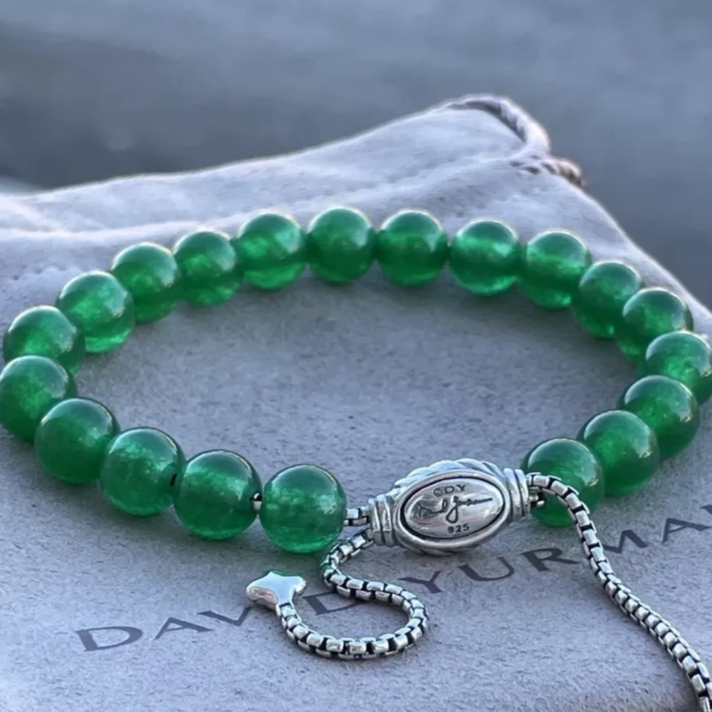 David Yurman Green Onyx Spiritual beads bracelet